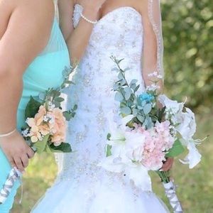 Very small/petite white wedding dress.